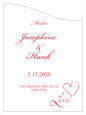 Customized Love Swirly Curved Rectangle Wine Wedding Label
